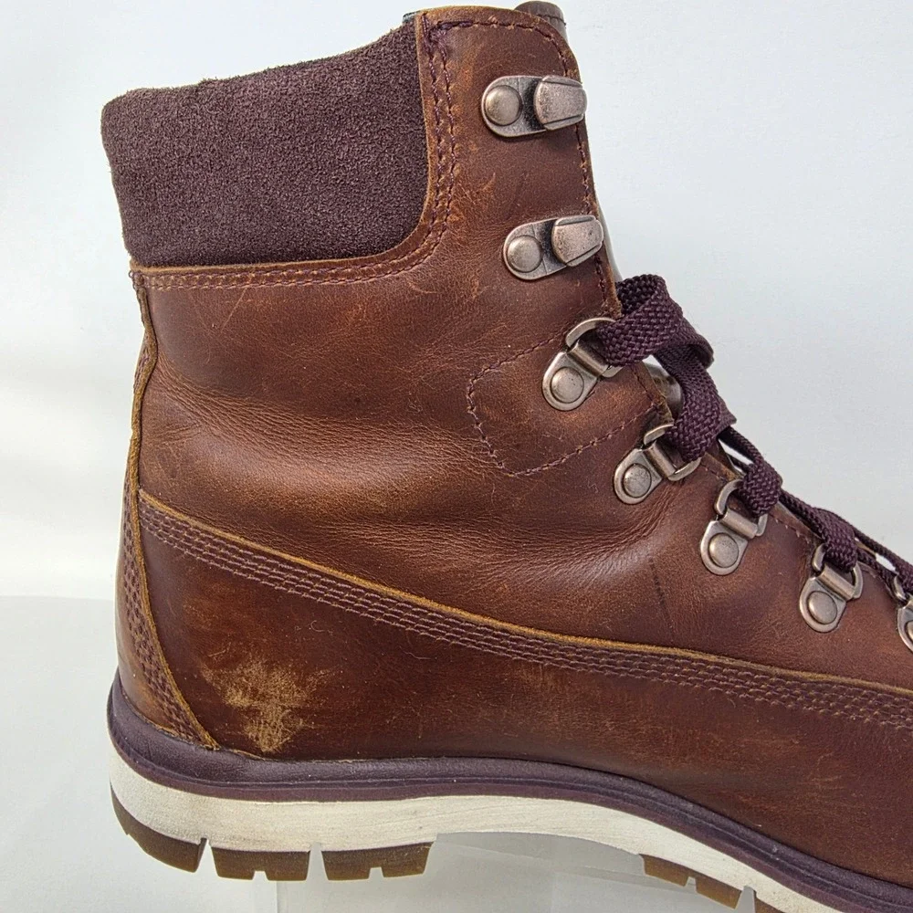 Timberland Waterproof Hiking Boots Mens 9.5 A2BZD Brown Leather ReBOTL Good